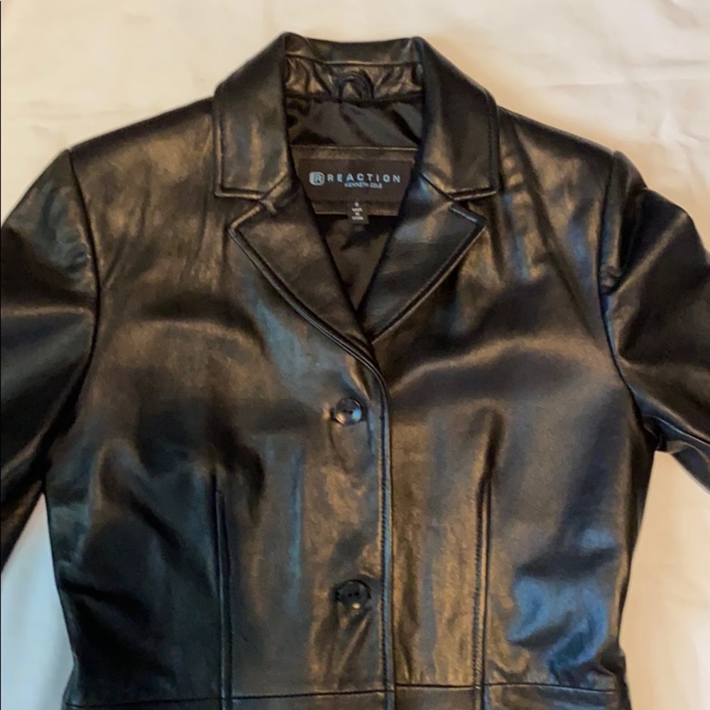 Kenneth Cole Reaction black leather jacket - Picture 14 of 14